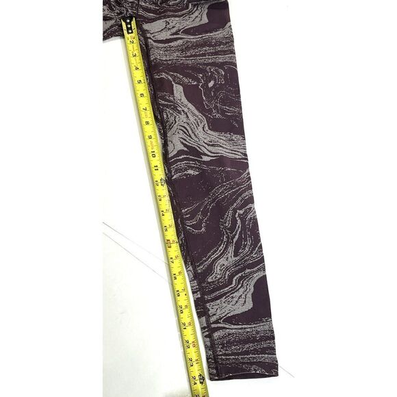 Athleta Womens Small Maroon Silver Metallic Marble Aurora Shine Tight Leggings - Picture 6 of 11
